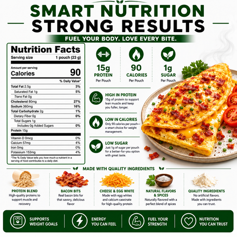 Nutmeg State Nutrition Bacon Cheese Omelet